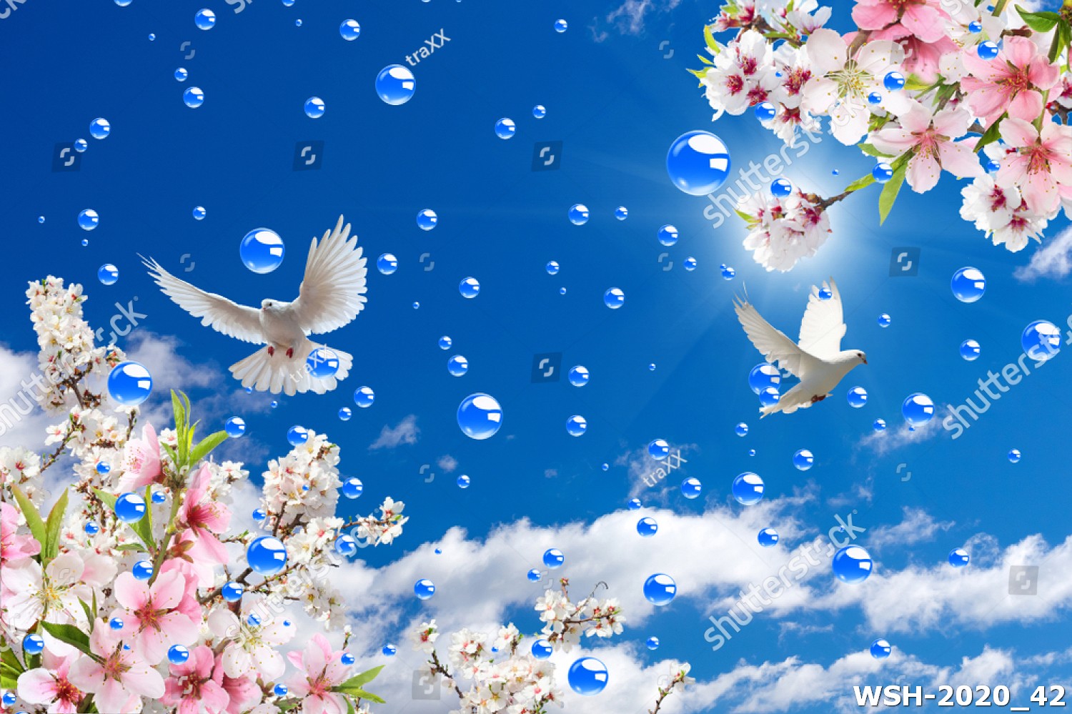 Dán trần hình hoa lá WSH-2020_42